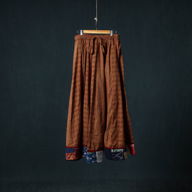 Bagh Hand Block Print 24 Kali Patchwork Cotton Long Skirt with Border 234