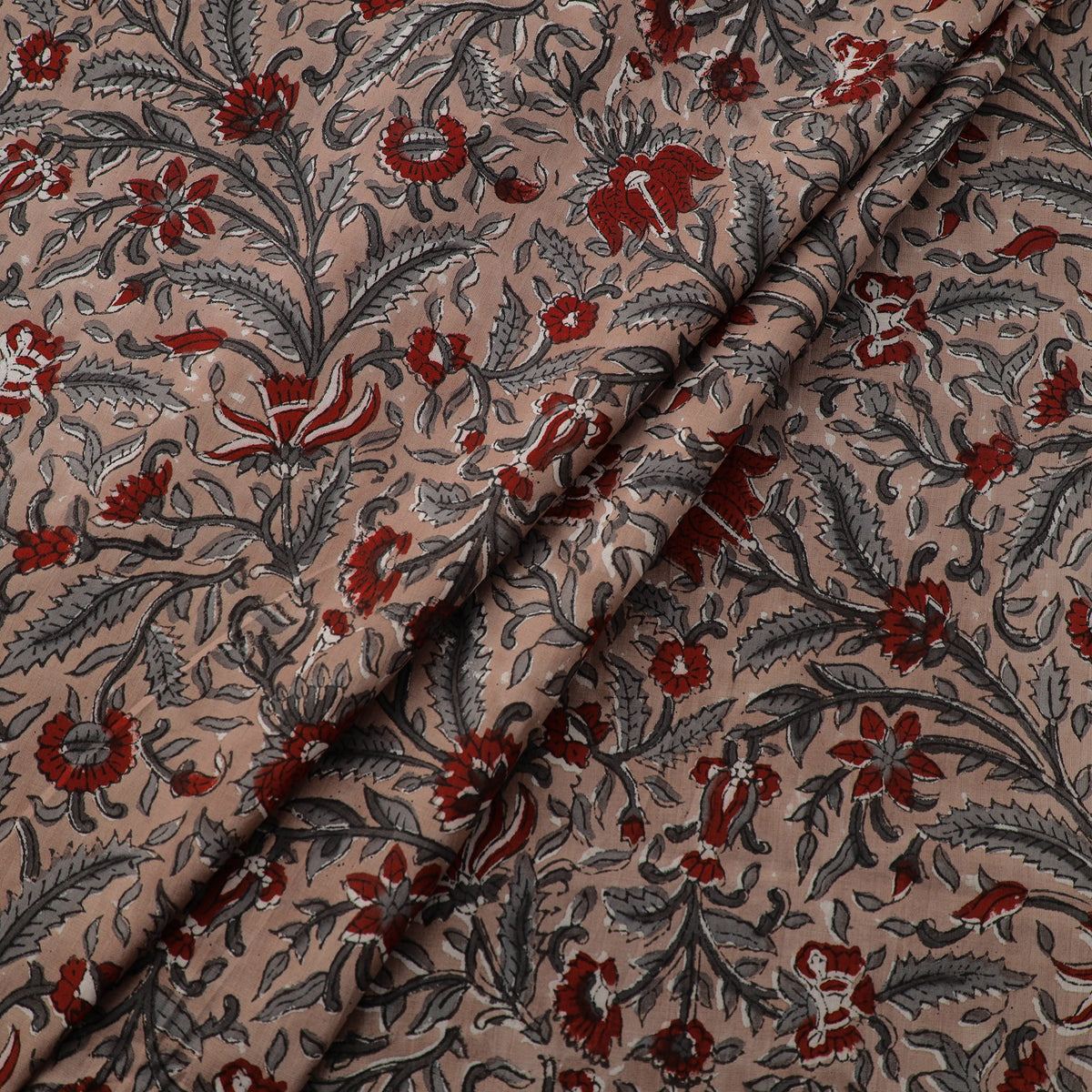 Floral Sanganeri Hand Block Print Pure Cotton Fabric 09