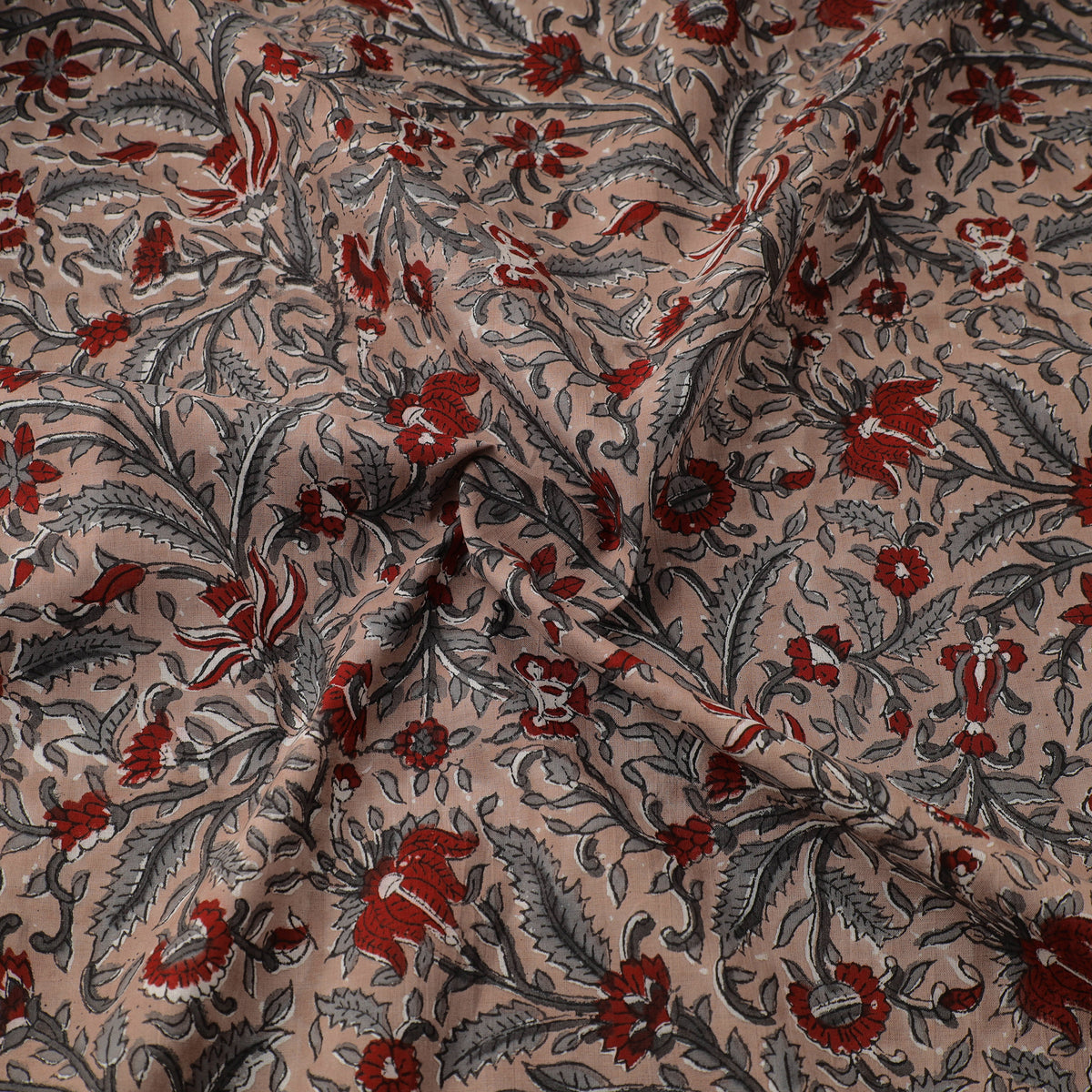 Floral Sanganeri Hand Block Print Pure Cotton Fabric 09