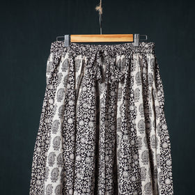 Bagh Hand Block Print 24 Kali Patchwork Cotton Long Skirt with Border 235