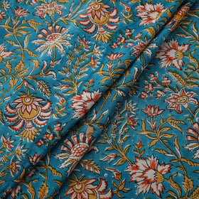 Floral Sanganeri Hand Block Print Pure Cotton Fabric 10