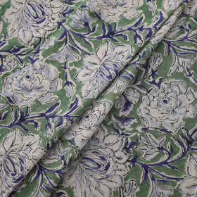 Floral Sanganeri Hand Block Print Pure Cotton Fabric 11