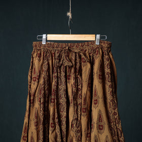 Bagh Hand Block Print 24 Kali Patchwork Cotton Long Skirt with Border 236