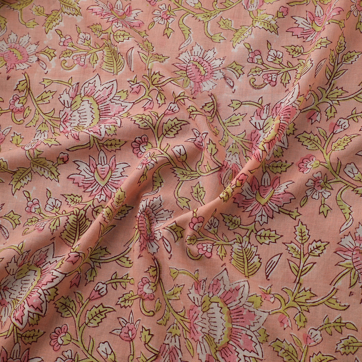 Floral sanganeri hand block print pure cotton fabric 16