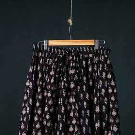 Bagh Hand Block Print 24 Kali Patchwork Cotton Long Skirt with Border 239