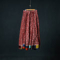 Bagh Hand Block Print 24 Kali Patchwork Cotton Long Skirt with Border 240