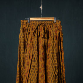 Bagh Hand Block Print 24 Kali Patchwork Cotton Long Skirt with Border 241