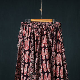 Bagh Hand Block Print 24 Kali Patchwork Cotton Long Skirt with Border 242