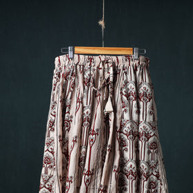 Bagh Hand Block Print 24 Kali Patchwork Cotton Long Skirt with Border 243