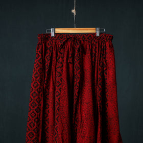 Bagh Hand Block Print 24 Kali Patchwork Cotton Long Skirt with Border 244