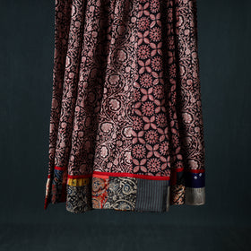 Bagh Hand Block Print 24 Kali Patchwork Cotton Long Skirt with Border 246