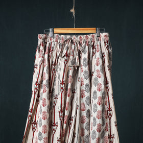 Bagh Hand Block Print 24 Kali Patchwork Cotton Long Skirt with Border 247