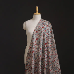 Floral Hand Block Sanganeri Print Linen Fabric 09