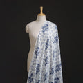 Floral Hand Block Sanganeri Print Linen Fabric 07