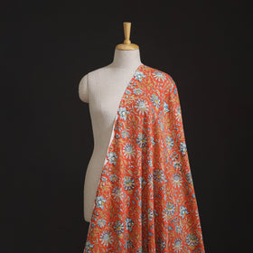 Floral Hand Block Sanganeri Print Linen Fabric 05