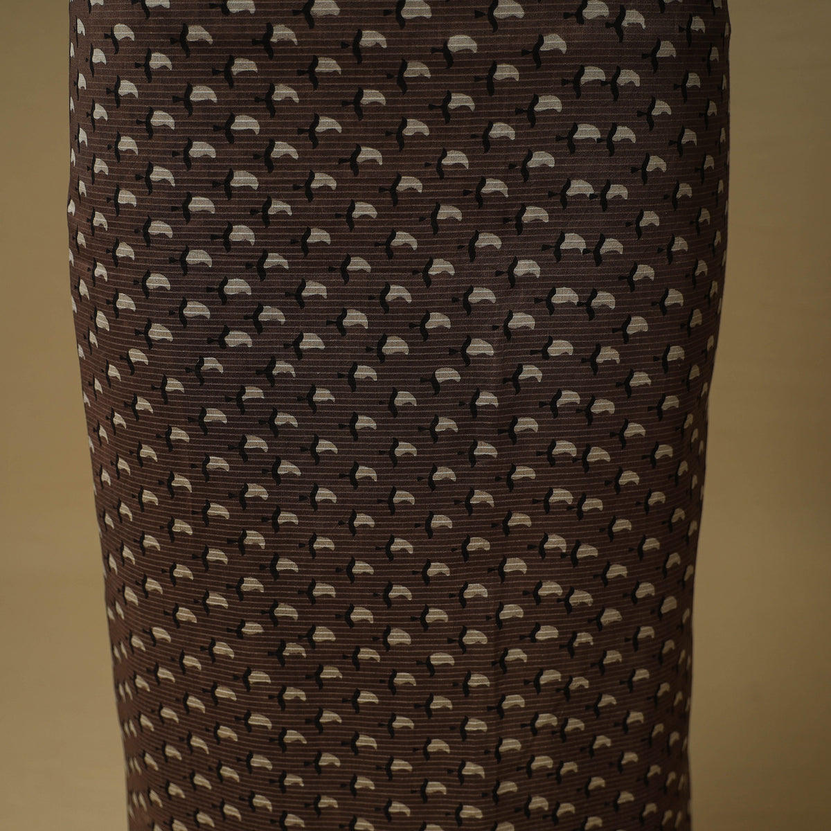 Ajrakh Hand Block Print Maheshwari Silk 2pc Unstitched Dress Material: Kurta with Dupatta 12