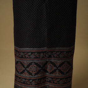 Ajrakh Hand Block Print Maheshwari Silk 2pc Unstitched Dress Material: Kurta with Dupatta 14