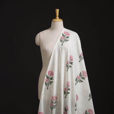 Floral Sanganeri Hand Block Print Pure Cotton Fabric 04