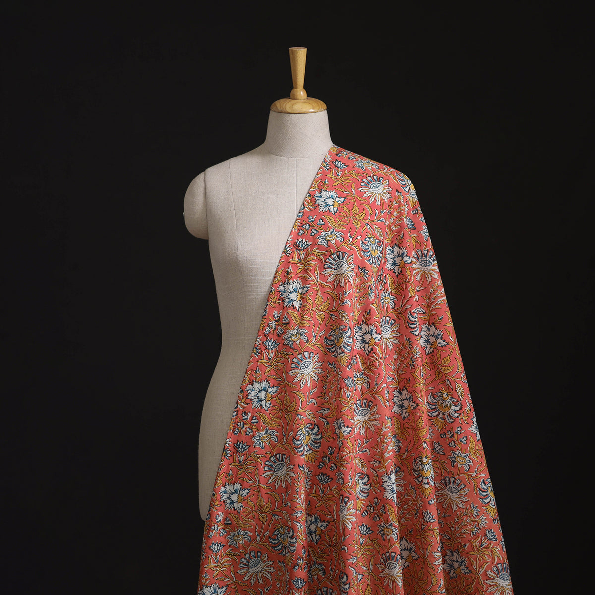 Floral Sanganeri Hand Block Print Pure Cotton Fabric 05