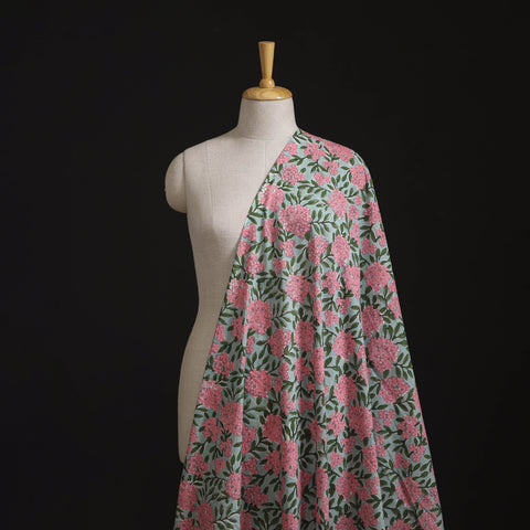 Floral Sanganeri Hand Block Print Pure Cotton Fabric 06