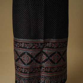 Ajrakh Hand Block Print Maheshwari Silk 2pc Unstitched Dress Material: Kurta with Dupatta 15