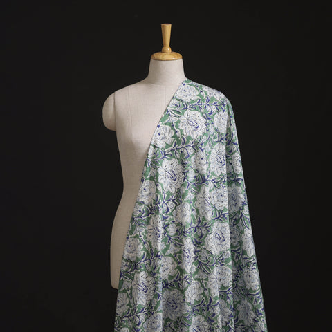 Floral Sanganeri Hand Block Print Pure Cotton Fabric 11