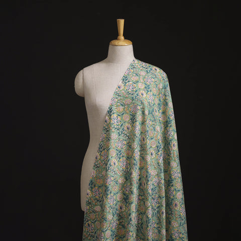 Floral Sanganeri Hand Block Print Pure Cotton Fabric 12