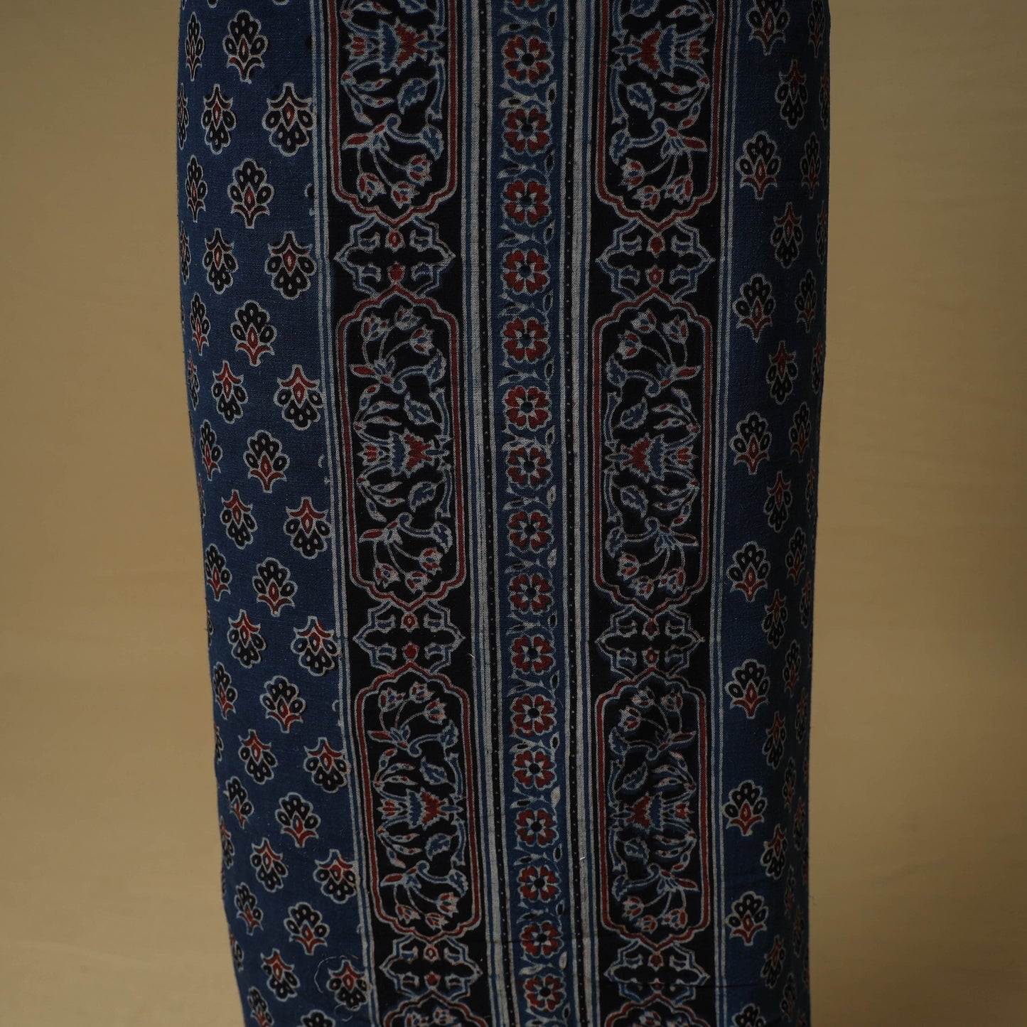Ajrakh Hand Block Print Kala Cotton Unstitched Dress Material: Kurta with Dupatta 20