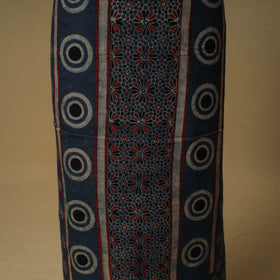 Ajrakh Hand Block Print Linen Unstitched Dress Material: Kurta with Dupatta 22