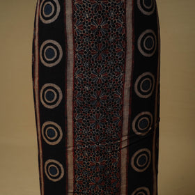 Ajrakh Hand Block Print Linen Unstitched Dress Material: Kurta with Dupatta 23