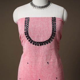 Kutch Bhujodi Handwoven Kala Cotton Unstitched Dress Material: Kurta,Bottom with Dupatta 10