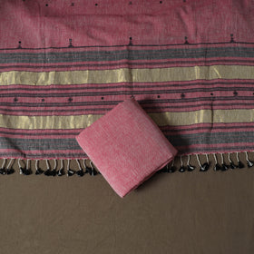 Kutch Bhujodi Handwoven Kala Cotton Unstitched Dress Material: Kurta,Bottom with Dupatta 10