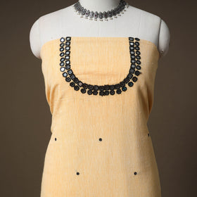 Kutch Bhujodi Handwoven Kala Cotton Unstitched Dress Material: Kurta,Bottom with Dupatta 08