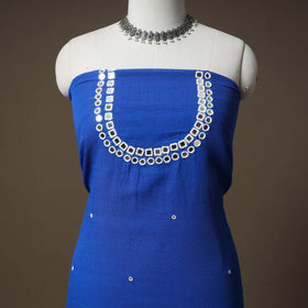 Kutch Bhujodi Handwoven Kala Cotton Unstitched Dress Material: Kurta,Bottom with Dupatta 07