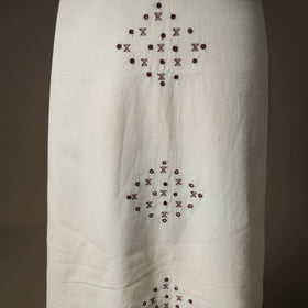 Kutch Bhujodi Handwoven Kala Cotton Unstitched Dress Material: Kurta,Bottom with Dupatta 06