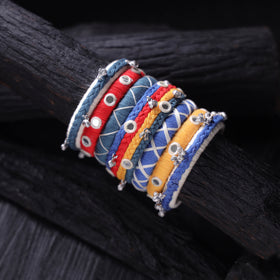 Mirror Thread Work Handmade Bangle Set 25