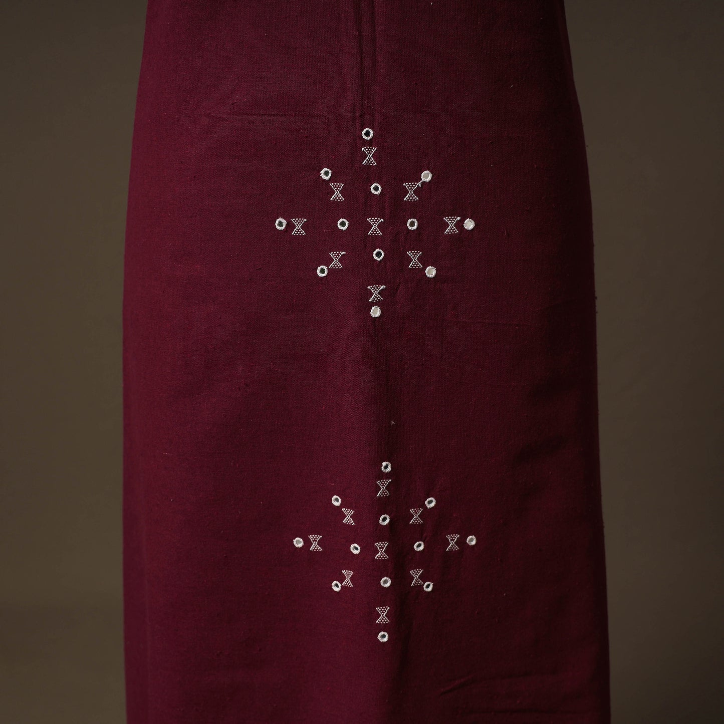 Kutch Bhujodi Handwoven Kala Cotton Unstitched Dress Material: Kurta,Bottom with Dupatta 05
