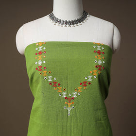 Kutch Bhujodi Handwoven Kala Cotton Unstitched Dress Material: Kurta,Bottom with Dupatta 04