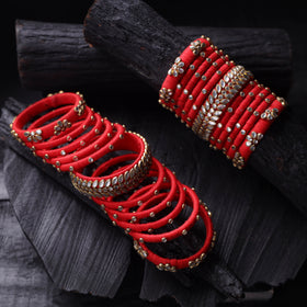 Kundan Thread Work Handmade Chura Bangle Set 31