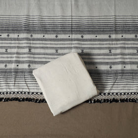 Kutch Bhujodi Handwoven Kala Cotton Unstitched Dress Material: Kurta,Bottom with Dupatta 02