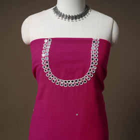 Kutch Bhujodi Handwoven Kala Cotton Unstitched Dress Material: Kurta,Bottom with Dupatta 01