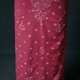 Lucknowi Chikankari Hand Embroidered Cotton Unstitched Kurta Material (2.7M) 01