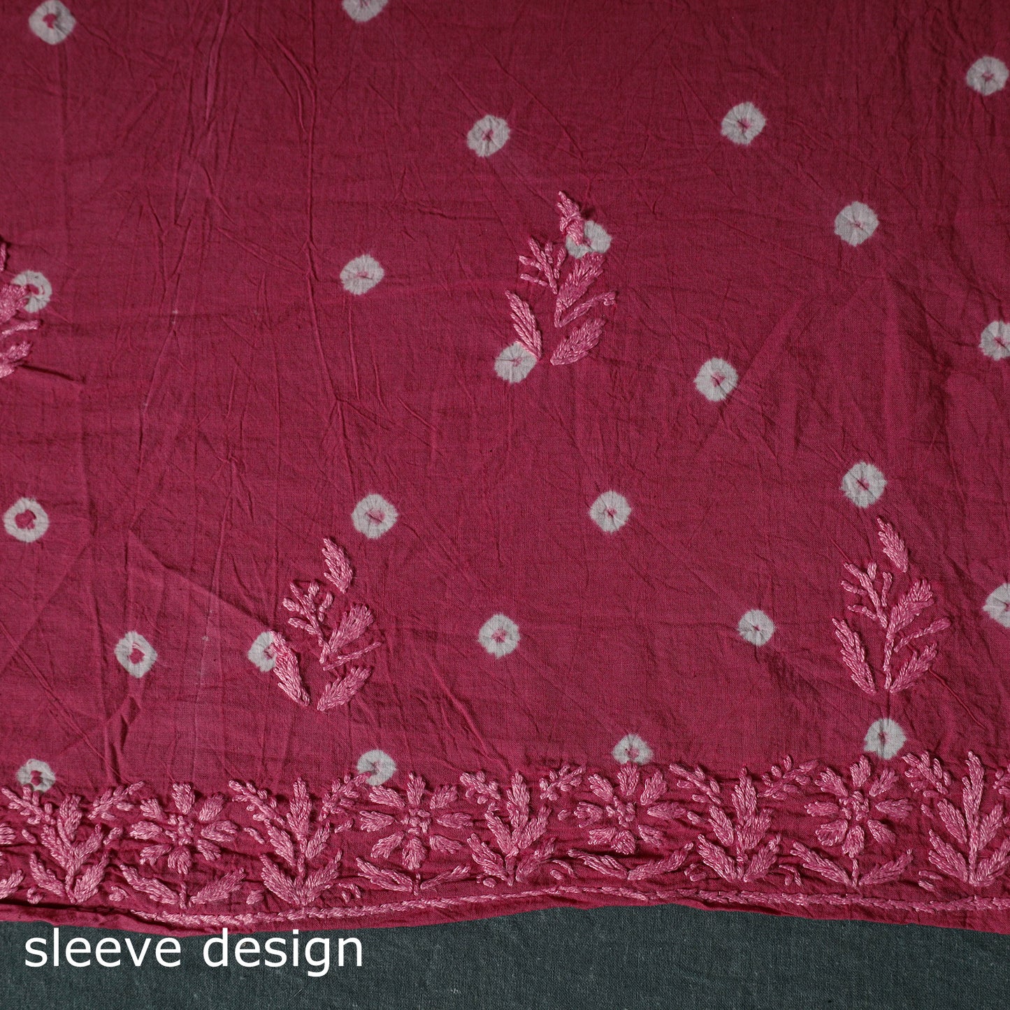 Lucknowi Chikankari Hand Embroidered Cotton Unstitched Kurta Material (2.7M) 01