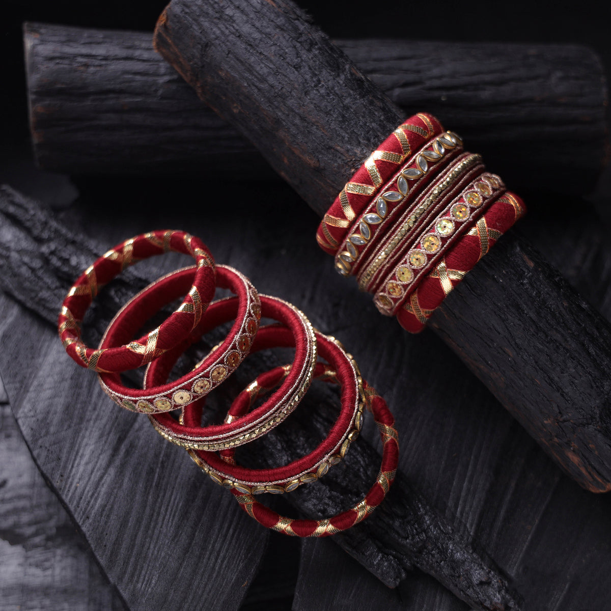 Gota & Kundan Work Handmade Bangle Set 18