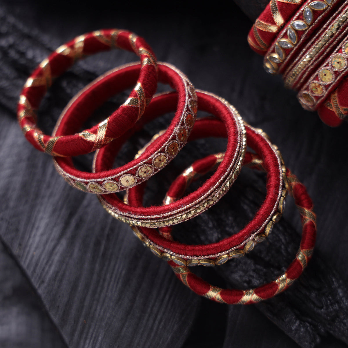 Gota & Kundan Work Handmade Bangle Set 18