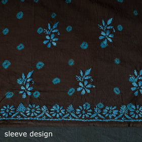Lucknowi Chikankari Hand Embroidered Cotton Unstitched Kurta Material (2.7M) 04