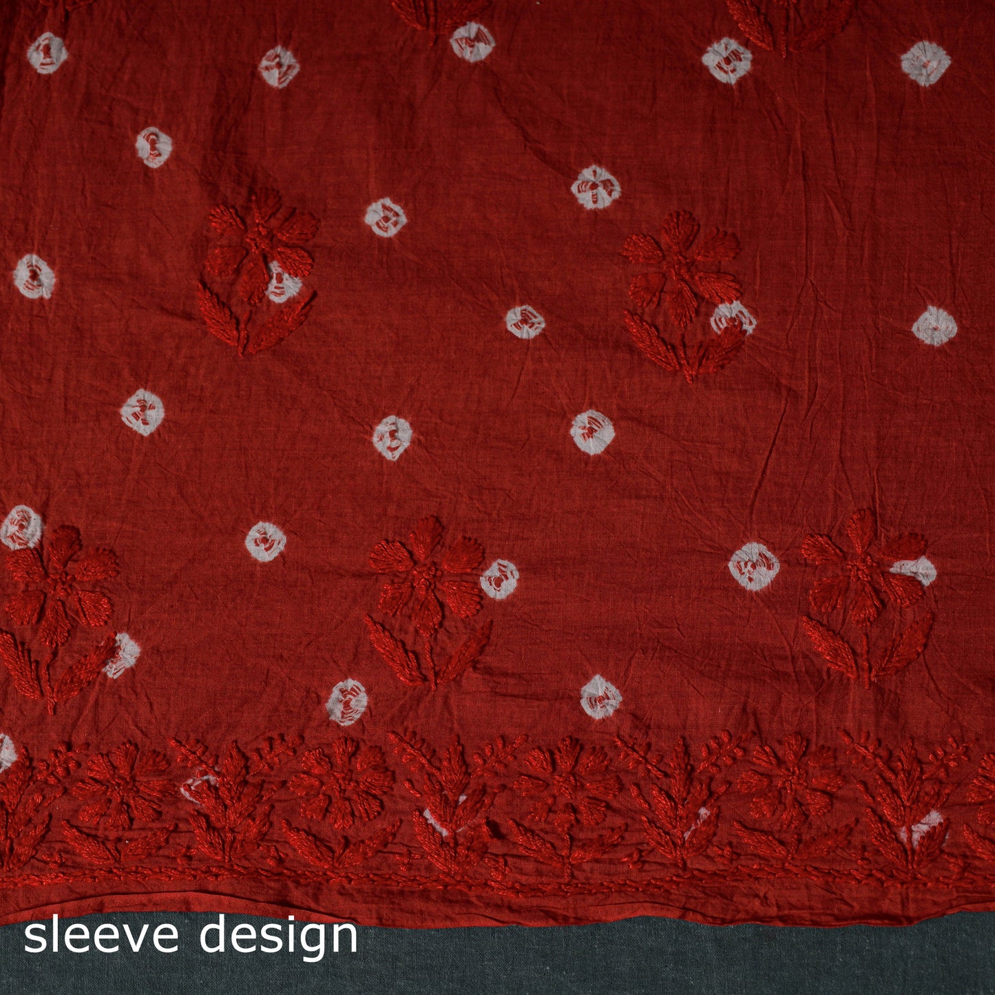 Lucknowi Chikankari Hand Embroidered Cotton Unstitched Kurta Material (2.7M) 05