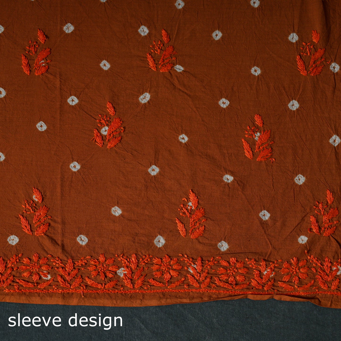 Lucknowi Chikankari Hand Embroidered Cotton Unstitched Kurta Material (2.7M) 06