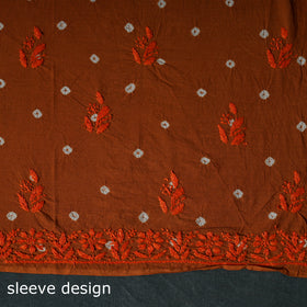 Lucknowi Chikankari Hand Embroidered Cotton Unstitched Kurta Material (2.7M) 06