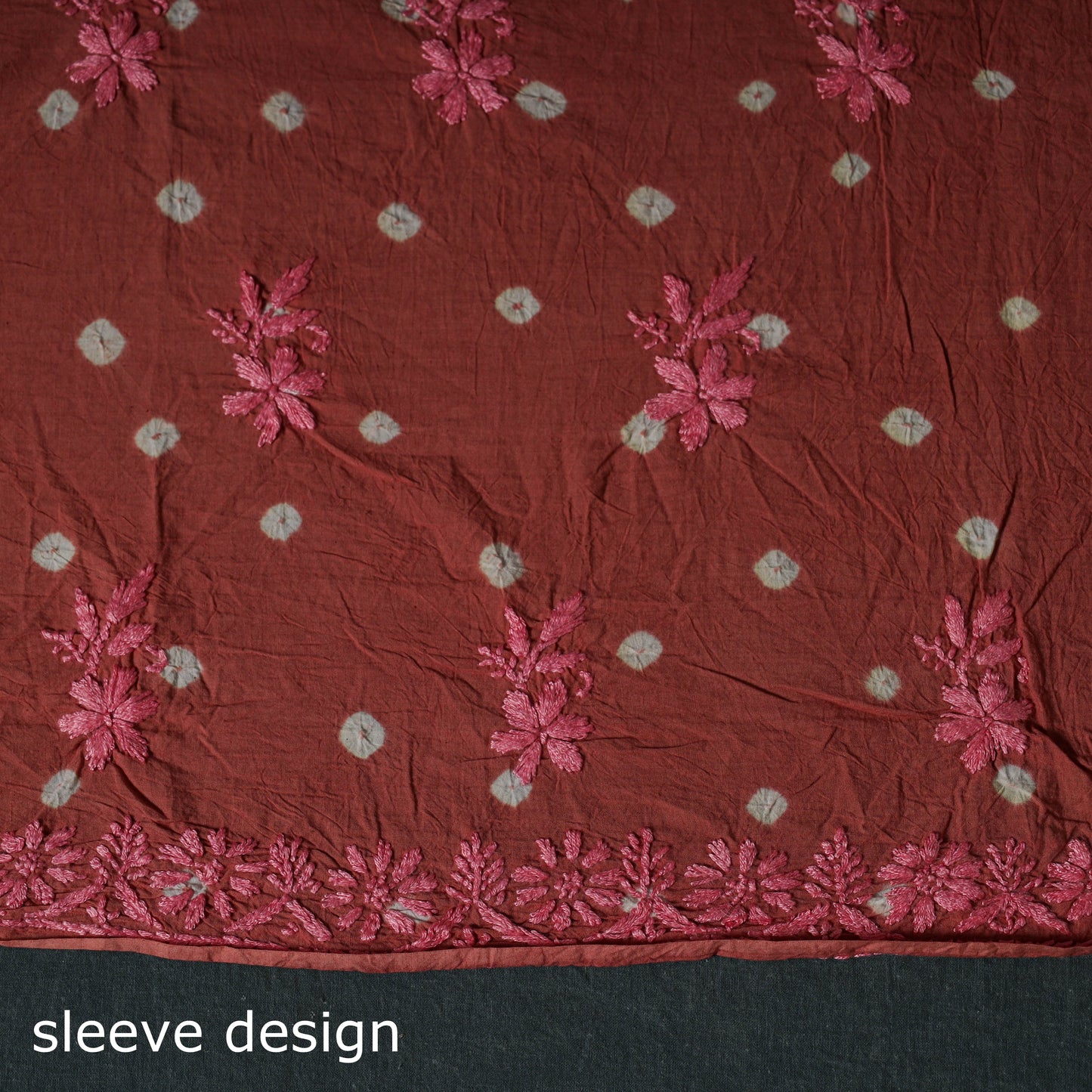 Lucknowi Chikankari Hand Embroidered Cotton Unstitched Kurta Material (2.7M) 07